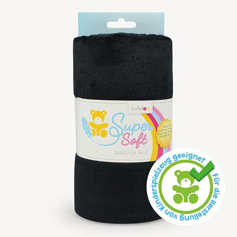 Plyysi SuperSoft SNUGLY [ 1 x 0,75 m | 5 mm ] | Kullaloo – musta,  image number 1