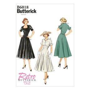 Vintage-mekko 1952, Butterick 6018|32 - 40, 