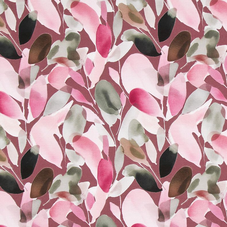 Puuvillajersey Akvarellikukinnot Digitaalipainatus &ndash; malva/kaisla,  image number 1