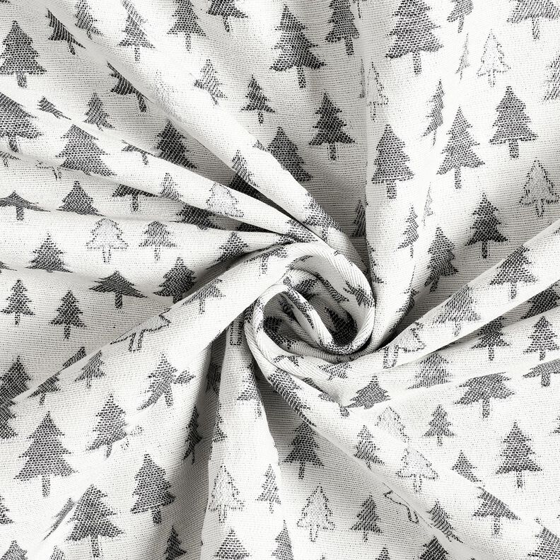Sisustuskangas Jacquard Kimaltelevat kuuset &ndash; antrasiitti/hopea,  image number 3