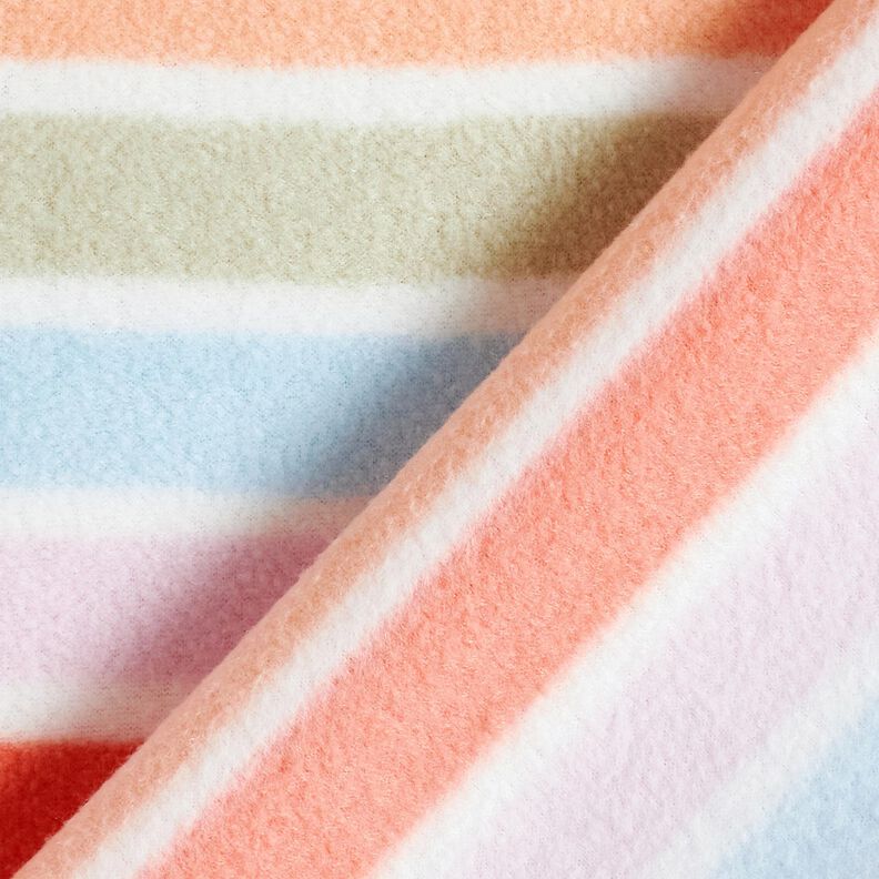 Antipilling-fleece Värikkäät raidat – valkoinen,  image number 4