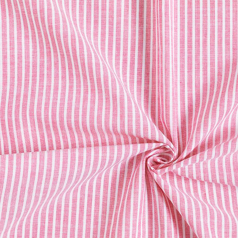 Puuvilla-pellavasekoite Pitkittäisraidat – pink/valkoinen,  image number 3