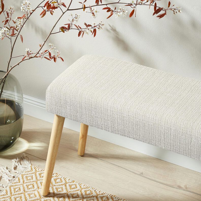 Verhoilukangas Chenille Yksivärinen – villanvalkoinen,  image number 5