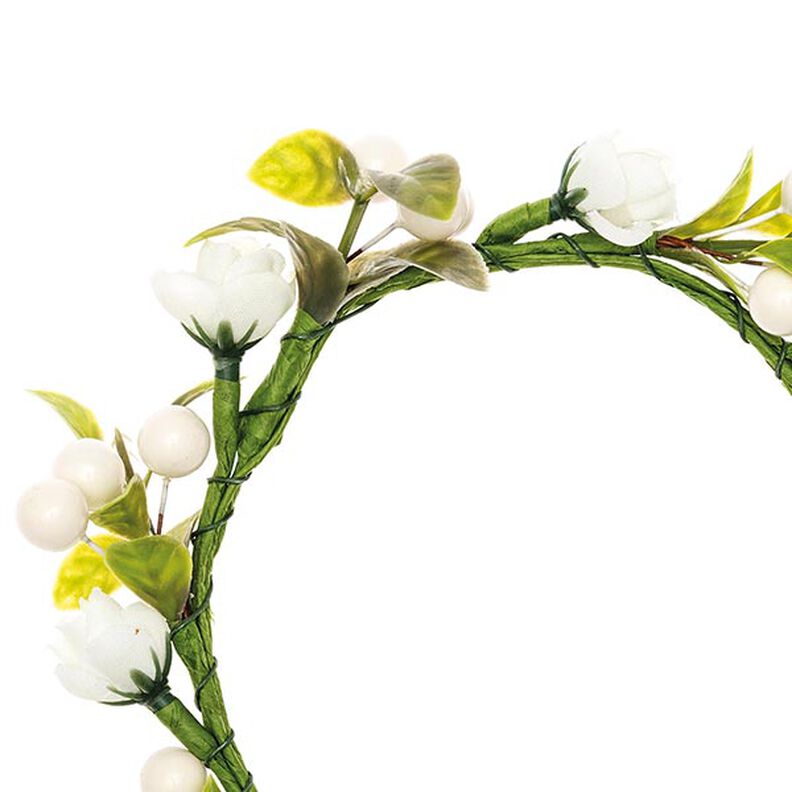 Koriste Kukkakranssi marjoilla [Ø 9 cm/ 14 cm] – valkoinen/vihreä,  image number 2