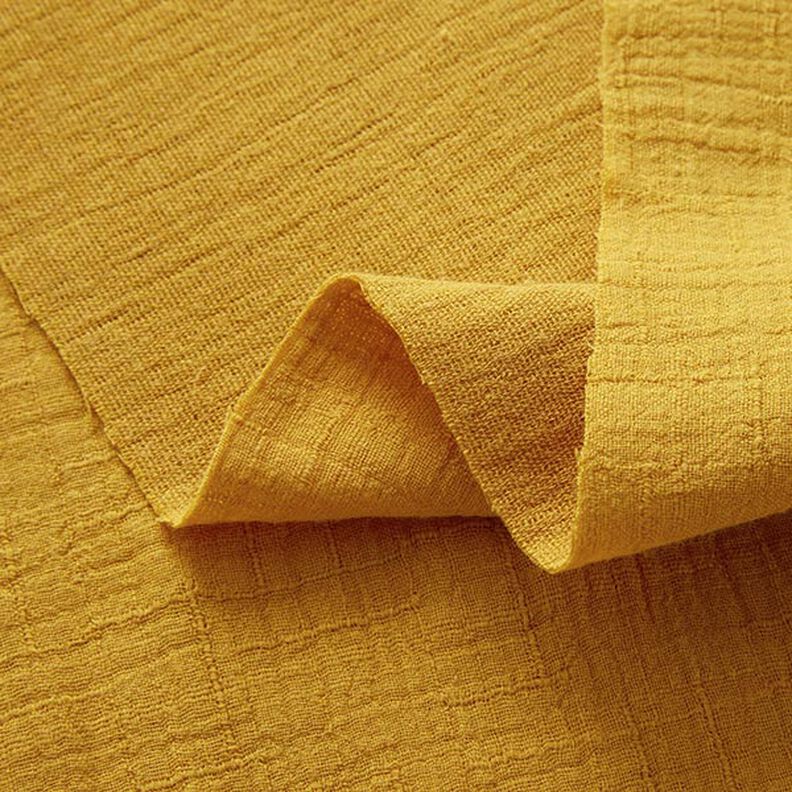 Bambu Musliini-/kaksikerroksinen kangas Rakenne – currynkeltainen,  image number 3