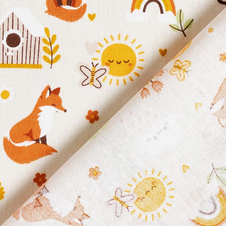 Puuvillapopliini Kettu puutarhassa – luonnonvärinen,  image number 4