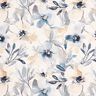 Sisustuskangas Puolipanama Suuret kukinnot &ndash; manteli/sininen,  thumbnail number 1