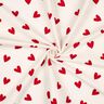 Puuvillaflanelli Sydämet | Poppy Fabrics – norsunluu/karmiininpunainen,  thumbnail number 3