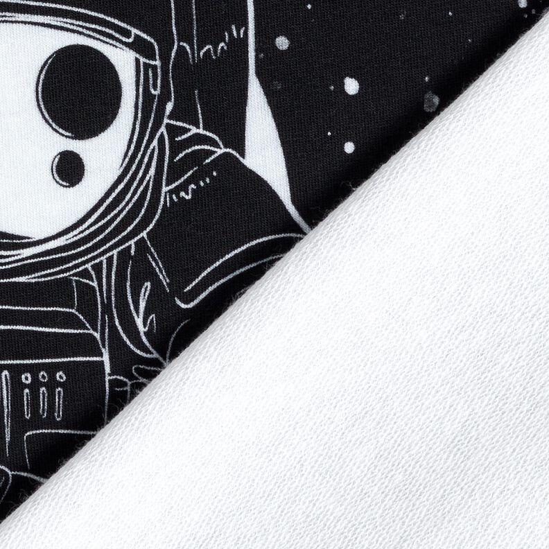 French Terry Paneeli Spaceman | Glitzerp&uuml;ppi &ndash; musta/valkoinen,  image number 4