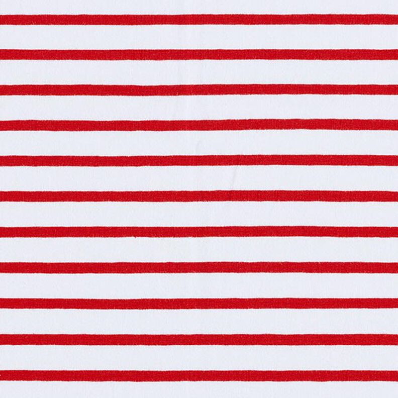Puuvillatrikoo Kapeat ja leveät raidat – valkoinen/punainen,  image number 1