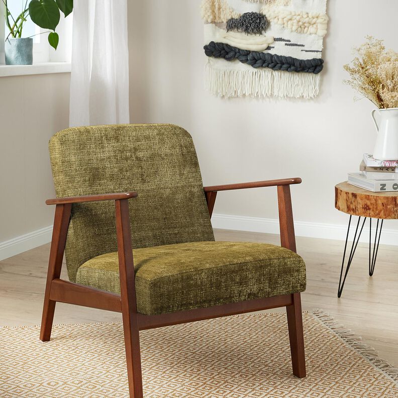 Verhoilukangas Chenille Yksivärinen – oliivi,  image number 4