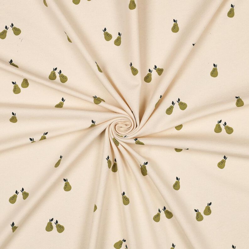 GOTS Puuvillajersey Päärynät | Poppy Fabrics – vaalea beige/vaalea oliivi,  image number 3