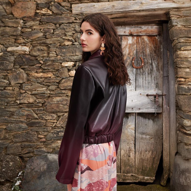 Keinonahka Liukuväri | Katia Fabrics – musta/bordeauxin punainen,  image number 7