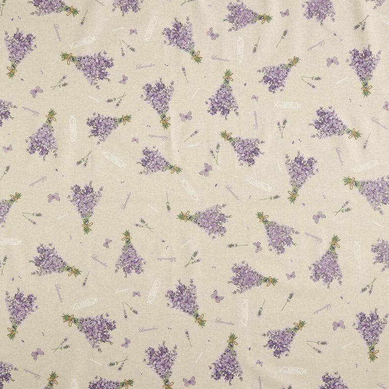 Pinnoitettu puuvilla Laventelikimppu – luonnonvärinen/laventeli,  image number 1