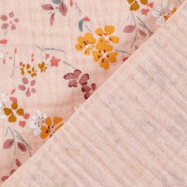 Musliini-/kaksikerroksinen kangas romanttiset kukkaköynnökset – roosa,  image number 4