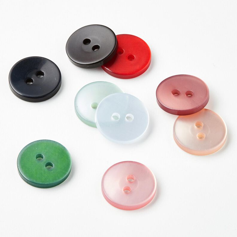 2-reikäinen kiiltävä nappi [Ø 15 mm] – musta,  image number 4