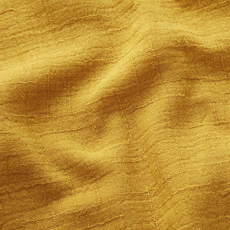 Bambu Musliini-/kaksikerroksinen kangas Rakenne – currynkeltainen,  image number 2