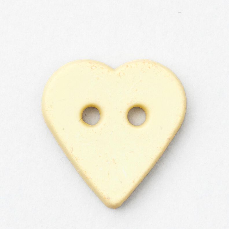 Sydämenmuotoinen nappi [Ø 15 mm] – vaniljankeltainen,  image number 1