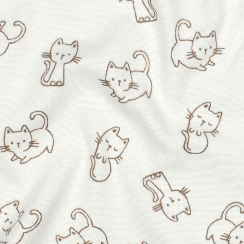 Puuvillaflanelli Kissat | by Poppy – norsunluu/dyyni,  image number 2