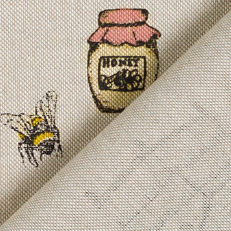 Sisustuskangas Puolipanama Mehiläiset ja hunaja – luonnonvärinen,  image number 4