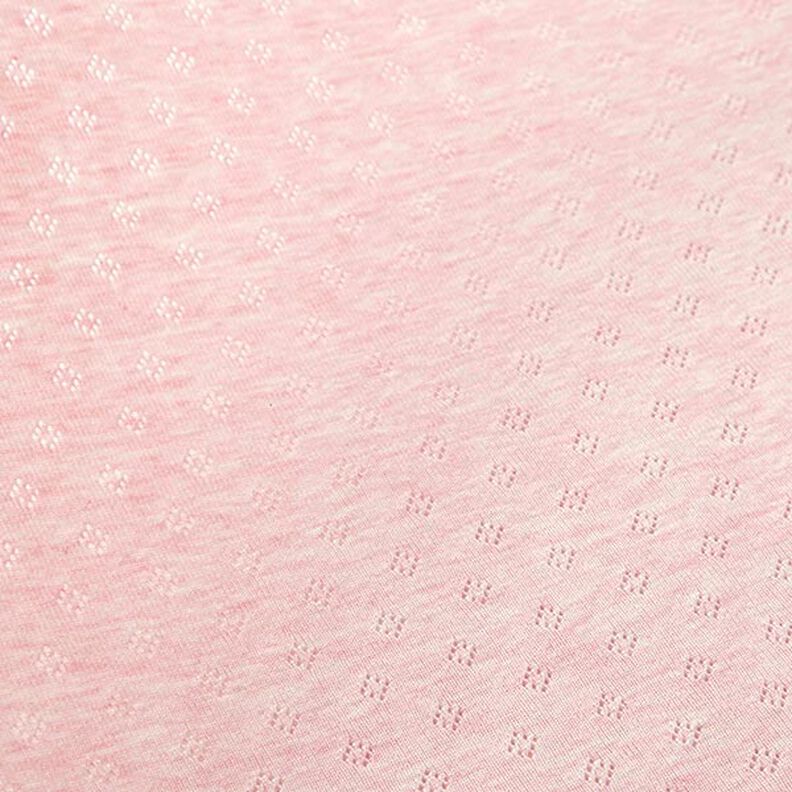 Hienoneulosjersey, jossa reikäkuvio Melange – vaaleanpunainen,  image number 3