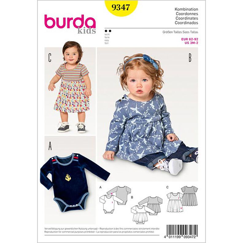 Vauvan mekko | body, Burda 9347 | 62 - 92,  image number 1