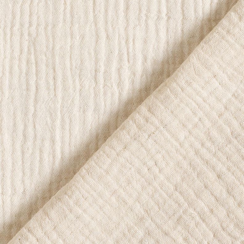 Musliini-/kaksikerroksinen kangas Pellavasekoite Uni  – luonnonvärinen,  image number 3