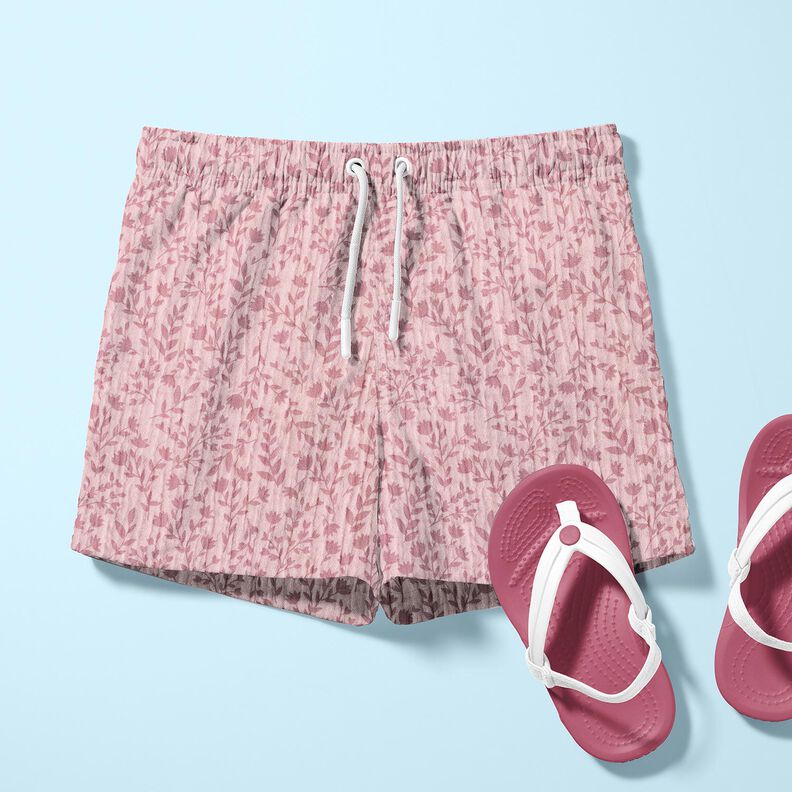 Musliini-/kaksikerroksinen kangas kaksiväriset kukkaköynnökset – vaalea vanharoosa,  image number 6