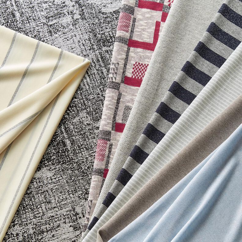 Neulekangas Metallic-printti Abstrakti – hopea metallic/musta,  image number 7