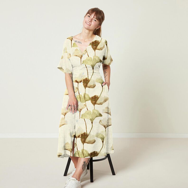 Viskoosi-pellavasekoite Neidonhiuspuu – vaalea beige/kastanjanruskea,  image number 5