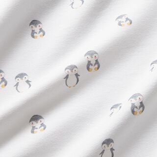 Puuvillajersey Söpö pingviini Digitaalipainatus – valkoinen, 