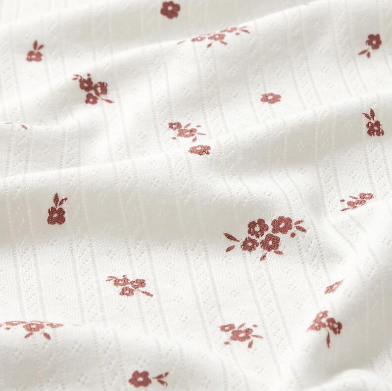 Ajour Puuvillajersey Maalaistalon kukat &ndash; norsunluu,  image number 2