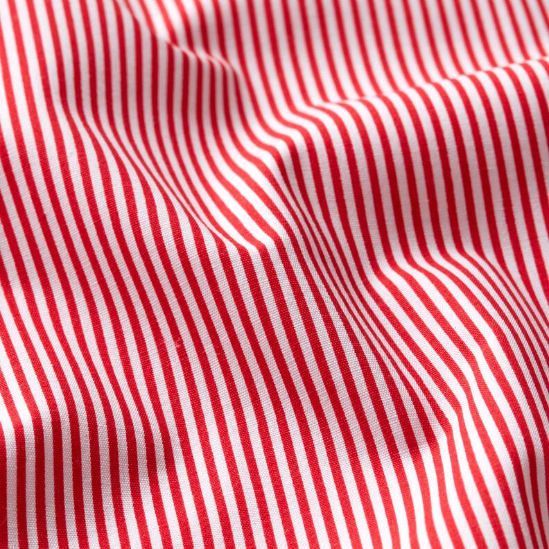 Puuvillapopliini Miniraidat – punainen/valkoinen,  image number 2