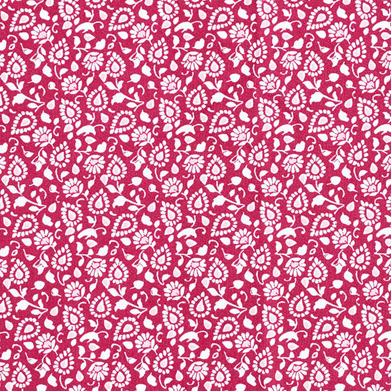 Puuvillakangas Kretonki Paisley – bordeauxin punainen,  image number 1