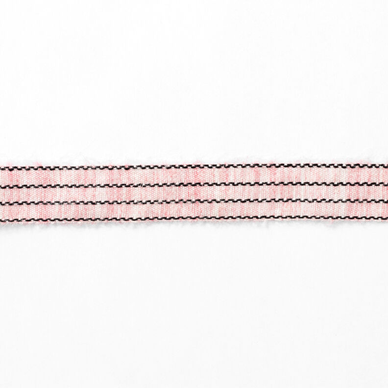 Kudottu nauha Melange Raidat [27 mm] – roosa/musta,  image number 2