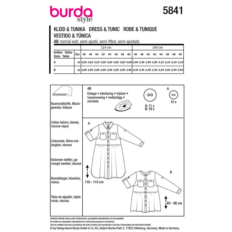 Plus-Size Pukeutua / Tunika | Burda 5841 | 46-60,  image number 9