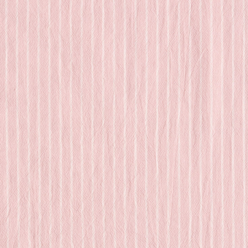 Paitapuserokangas Puuvillasekoite Leveät raidat – roosa/villanvalkoinen,  image number 1
