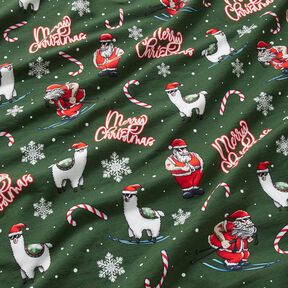 French Terry Kesäcollege Joulupukki ja laama | Glitzerpüppi – kuusenvihreä/chili, 