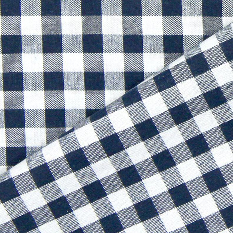 Puuvillakangas Vichy-Check 1 cm – sinimusta/valkoinen,  image number 3