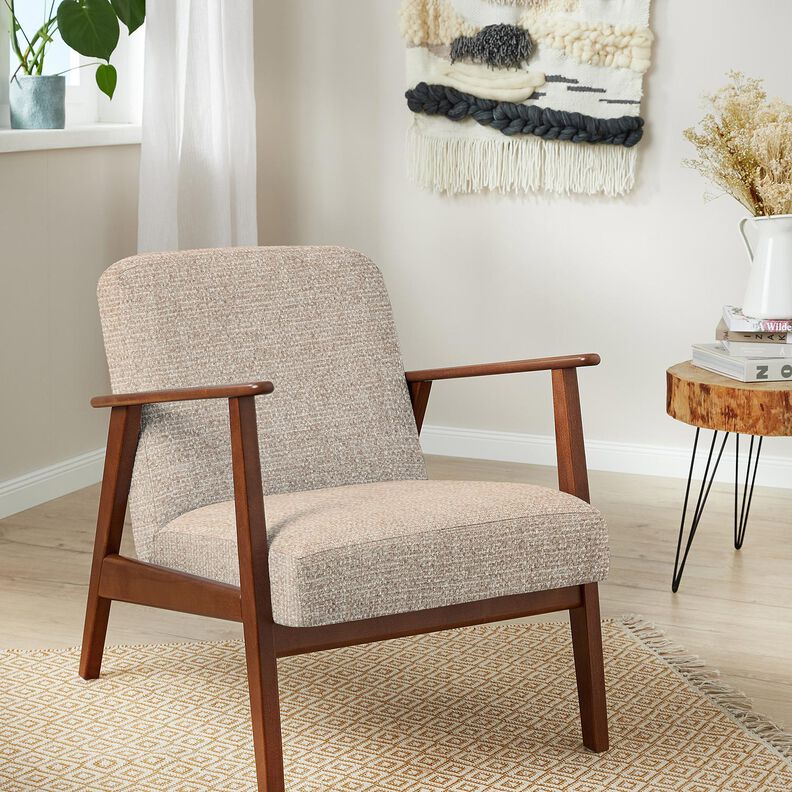 Verhoilukangas värikäs boucléjäljitelmä – anemone/vaalea beige,  image number 4