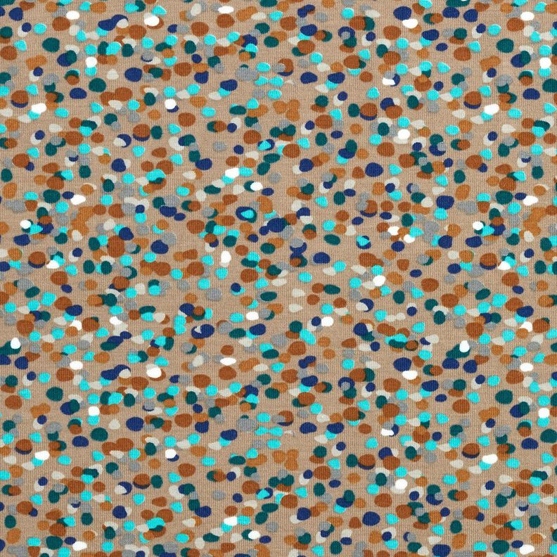 Puuvillajersey Värikäs konfetti – dyyni/sinikuusi,  image number 1