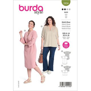 Plus Size -mekko / -paitapusero  | Burda 5934 | 44-54, 