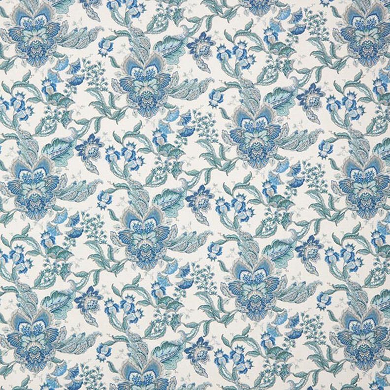 Sisustuskangas Canvas Itämaiset kukkaornamentit 280 cm – valkoinen/sininen,  image number 1
