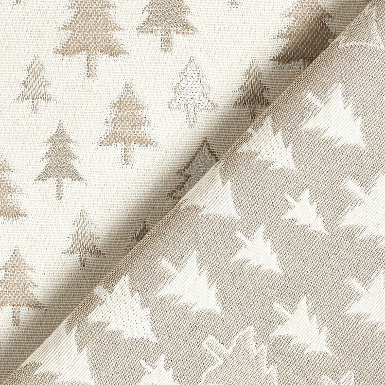 Sisustuskangas Jacquard Kimaltelevat kuuset – beige/hopea,  image number 4