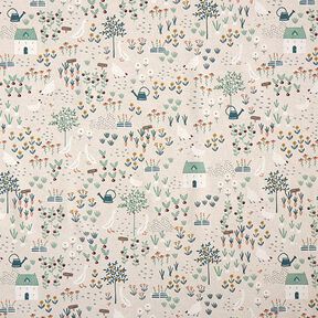 Sisustuskangas Puolipanama Maatila &ndash; luonnonv&auml;rinen/vihre&auml;, 