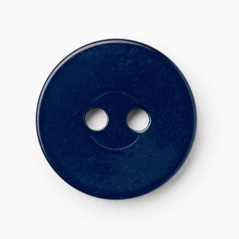 2-reikäinen kiiltävä nappi [Ø 15 mm] – yönsininen,  image number 1