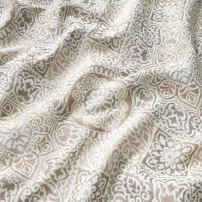 Sisustuskangas Jacquard Tyylikk&auml;&auml;t laatat &ndash; anemone/vaalea beige, 