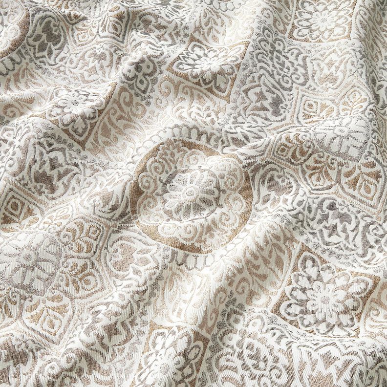 Sisustuskangas Jacquard Tyylikk&auml;&auml;t laatat &ndash; anemone/vaalea beige,  image number 2
