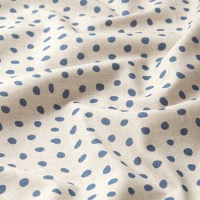 Sisustuskangas Puolipanama Rennot pilkut &ndash; sininen/cashew, 