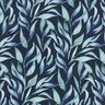 Musliini-/kaksikerroksinen kangas akvarellilehdet Digitaalipainatus – laivastonsininen,  thumbnail number 1